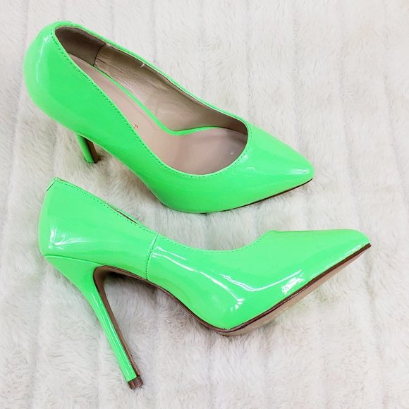 Pleaser Shoes Neon Lime Green Uv High Heel Pumps Poshmark